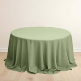 132inch Dusty Sage Green Premium Scuba Round Tablecloth, Scuba Polyester Tableclo