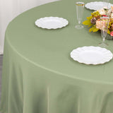 120inch Eucalyptus Sage Green 200 GSM Seamless Premium Polyester Round Tablecloth