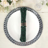 20x20Inch Hunter Emerald Green Premium Sequin Cloth Dinner Napkin | Reusable Linen