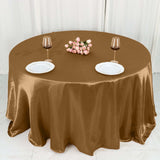 132Inch Gold Seamless Satin Round Tablecloth