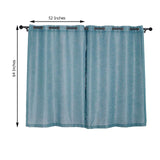 2 Pack | Handmade Blue Faux Linen Curtains 52x64inch Curtain Panels With Chrome Grommets