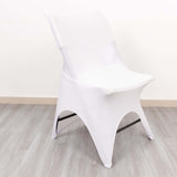 White Premium Spandex Wedding Chair Cover With 3-Way Open Arch, Fitted Stretched