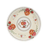 25 Pack Ivory Round Floral Paper Dinner Plates, Disposable Tea Party Plates#whtbkgd