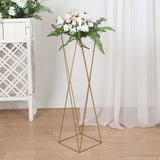 2 Pack | 32inch Gold Geometric Crisscross Metal Frame Flower Stands