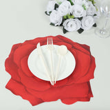 10 Pack Red Rose Flower Disposable Table Mats, 14inch Floral Cardboard Paper Placemats