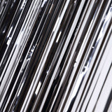 8ft Black Metallic Tinsel Foil Fringe Doorway Curtain Party Backdrop#whtbkgd