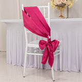 5 Pack Fuchsia Lamour Satin Chair Sashes, Chair Bows - 6x106inch