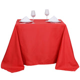 90"x90" Red Square Polyester Table Overlay