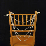 16inch Amber Gatsby Faux Pearl Beaded Wedding Chair Back Garland Sash