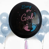 24inch Gender Reveal Blue Confetti Filled Boy Or Girl Print Latex Balloon