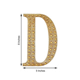 8inch Gold Decorative Rhinestone Alphabet Letter Stickers DIY Crafts - D