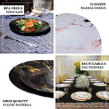 10 Pack | 10inch Gold and White Marble Print Plastic Dinner Party Plates, Disposable Plates