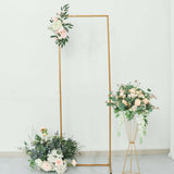 5.5ft Gold Metal Frame Wedding Arch, Rectangular Backdrop Stand, Floral Display Frame