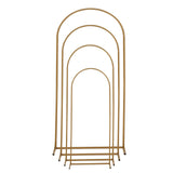 Set of 4 | Gold Metal Wedding Arch Chiara Backdrop Stand Floral Display Frame With Round Top
