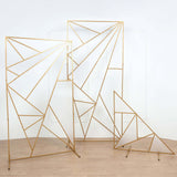 6ft Tall Gold Metal Rectangular Geometric Flower Frame Prop Stand