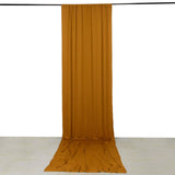 Gold 4-Way Stretch Spandex Photography Backdrop Curtain with Rod Pockets, Drapery Panel