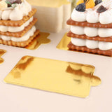 50 Pack | Mini Gold Rectangle Cake Boards, Cardboard Dessert Bases - 2.4x4inch