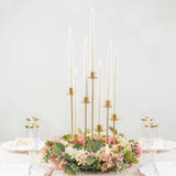 15inch Tall Gold 7-Arm Metal Cluster Round Taper Candelabra