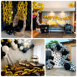 16ft Jumbo Chain Link Balloons in Gold, 30pack 8x12inch Durable Foil Chain Balloons