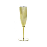 6 Pack | Metallic Gold 5oz Plastic Champagne Flutes Disposable Glasses For Champagne