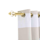 42-126inch Adjustable Metal Curtain Rod Set, Gold, Acrylic Designer Finials