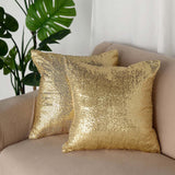 18inch x 18inch Sequin Throw Pillow Cover, Decorative Cushion Case - Square Champagne Sequin