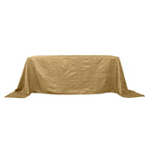 90x132Inch Gold Accordion Crinkle Taffeta Rectangular Tablecloth