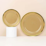 10 Pack | 10inch Regal Gold Round Plastic Dinner Plates