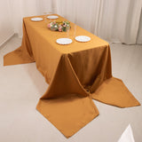 Gold Seamless Premium Polyester Rectangular Tablecloth 220GSM 90"x156inch for 8 Foot Table