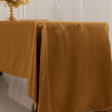 60"x126" Gold Lamour Satin Rectangle Tablecloth