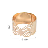 5 Pack | Metallic Gold Laser Cut Butterfly Napkin Rings, Paper Napkin Holders