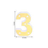 6" Gold 3D Marquee Numbers | Warm White 5 LED Light Up Numbers | 3