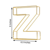 8" Tall | Gold Wedding Centerpiece | Freestanding 3D Decorative Wire Letter | Z