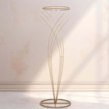 7ft Tall Gold Metal Wired Mermaid Tail Flower Frame Stand, Floral Display Wedding Pedestal