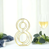 8" Tall | Gold Wedding Table Numbers | Freestanding 3D Decorative Metal Wire Numbers | 8