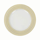 6 Pack Clear Acrylic Charger Plates With Wheat Pattern Gold Rim#whtbkgd