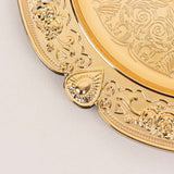 6 Pack Gold Round Acrylic Charger Plates With Floral Embossed Scalloped Rim, 13inch Unbreakable