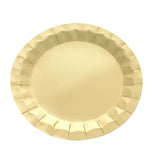 25 Pack | 9inch Geometric Metallic Gold Foil Dinner Paper Plates, Disposable Party Plates - 400 GSM