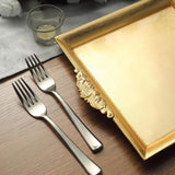 2 Pack | 10inch Metallic Gold Square Decorative Acrylic Serving Trays With Embossed Rims