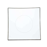 10 Pack | 8inch Clear / Gold Concave Modern Square Plastic Dessert Plates, Disposable Plates#whtbkgd