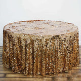 120" Wholesale Big Payette Sequin Round Tablecloth For Wedding Banquet Party - Gold - Premium Collec