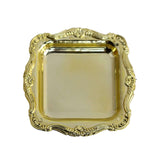 12 Pack | Gold Square Baroque Mini Party Favor Candy Tray Treat Gift Display Serving Plate