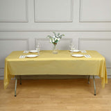 5 Pack Gold Rectangle Plastic Table Covers, 54inchx108inch PVC Disposable Tablecloths