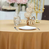 120 inches Gold Polyester Round Tablecloth