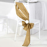 Pack of 5 | Accordion Crinkle Taffeta Chair Sashes - Gold