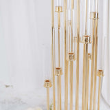 58inches Gold 16 Arm Cluster Taper Candle Holder With Clear Glass Shades Large Candle Arrangement