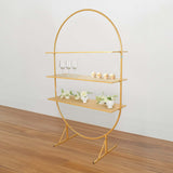 6.5ft 3-Tier Gold Metal Arch Cake Display Stand, Floor Standing Oval Cupcake Dessert Stand