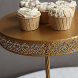 3-Tier Gold Metal Cake Stand with Hollow Lace Design, Cupcake Tower Dessert Display Stand