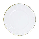 10 Pack | 11 Clear Disposable Dinner Plates With Gold Ruffled Rim, Plastic Party Plates#whtbkgd