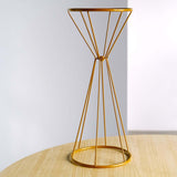 20inch Dual Cone Reversible Gold Metal Geometric Flower Stand, Wedding Vase Pedestal